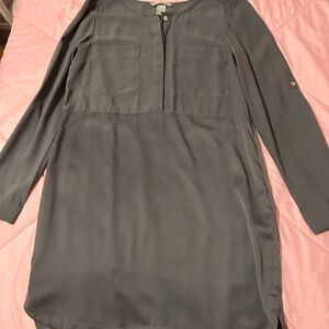 Gray Long Sleeve Blouse